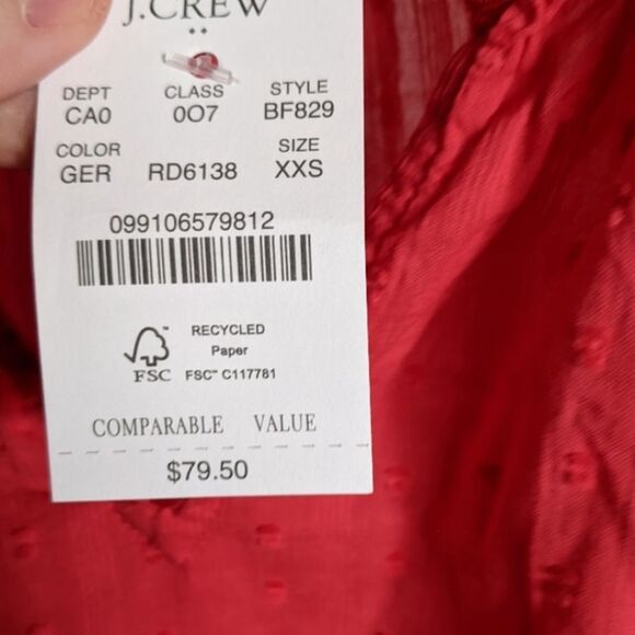 J. Crew Factory Red Ruffle Blouse - Picture 5 of 5